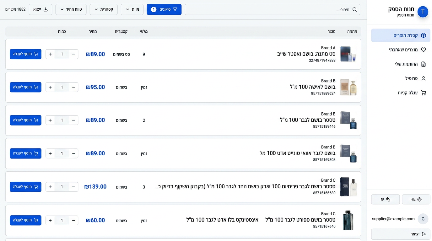 פורטל ספק — קטלוג מותאם אישית